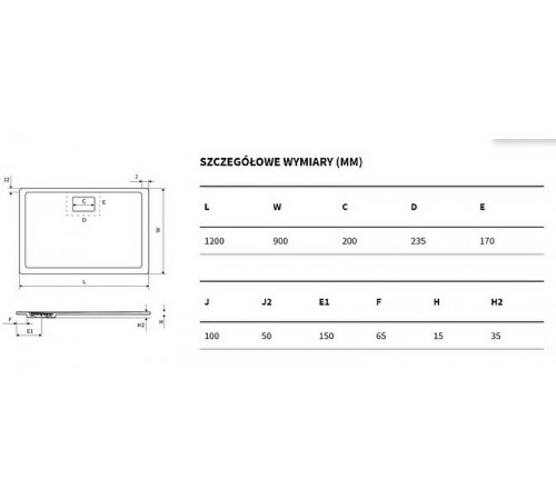 Душевой поддон из искусственного камня Excellent Lavano 120x90 BREX.1103.120.090.BLN Черный