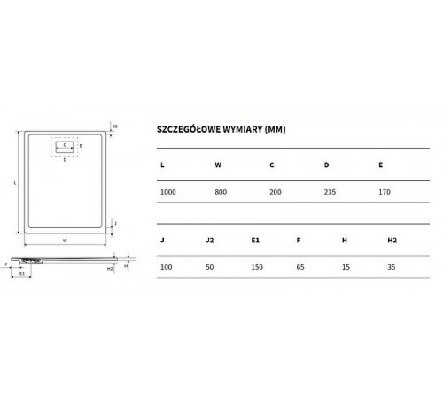 Душевой поддон из искусственного камня Excellent Lavano 100x80 BREX.1103.100.080.CAN Капучино