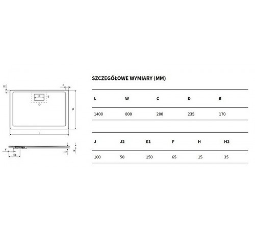 Душевой поддон из искусственного камня Excellent Lavano 140x80 BREX.1103.140.080.BLN Черный