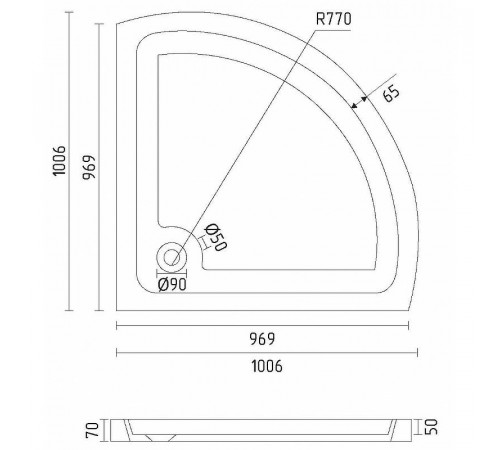 Акриловый поддон для душа Sturm Etta 100x100x70 DW-ETTA101007-NWT Белый