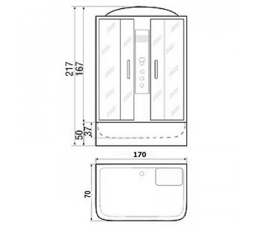 Душевой бокс River Sena 170x70 ТН 10000001807 с поддоном