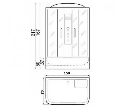 Душевой бокс River Sena 150x70 ТН 10000001804 с поддоном