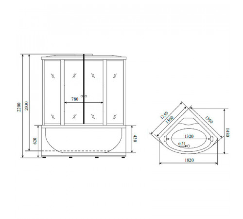 Душевой бокс Timo Standart 135x135 T-6635 S F без гидромассажа