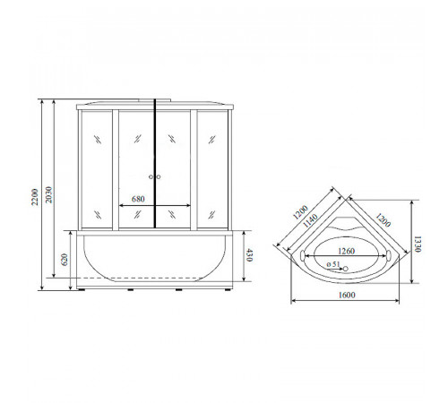 Душевой бокс Timo Standart 120x120 T-6625 S F без гидромассажа