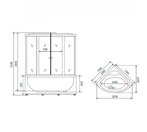 Душевой бокс Timo Standart 150x150 T-6655 S F без гидромассажа