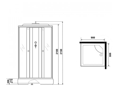 Душевая кабина Niagara Eco 90x90 E90/26Q/TN без гидромассажа