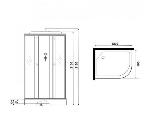 Душевая кабина Niagara Eco 120x80 L NG-4512-14L без гидромассажа