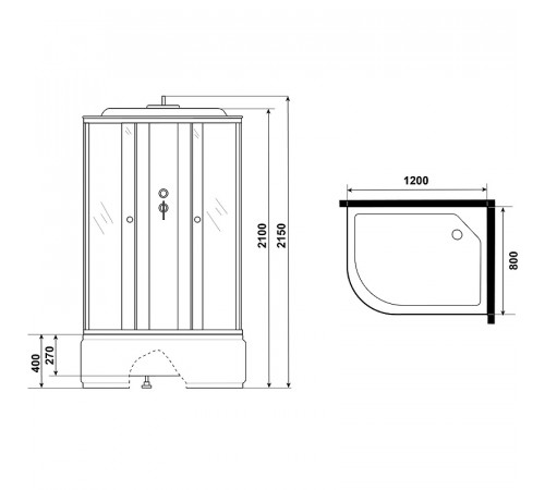 Душевая кабина Niagara Eco NG-7310-14R 120х80 без гидромассажа