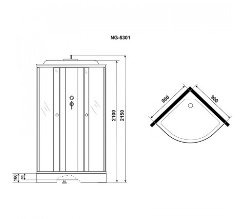 Душевая кабина Niagara Eco 90х90 NG-5301-14 без гидромассажа