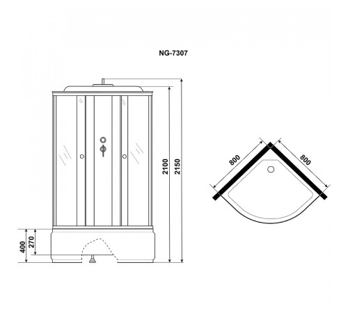 Душевая кабина Niagara Eco 80х80 NG-7307-14 без гидромассажа