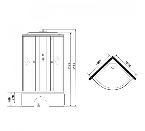 Душевая кабина Niagara Eco 100x100 E100/40/TN без гидромассажа