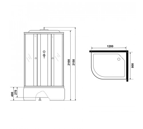 Душевая кабина Niagara Eco NG-7510-14R 120х80 без гидромассажа