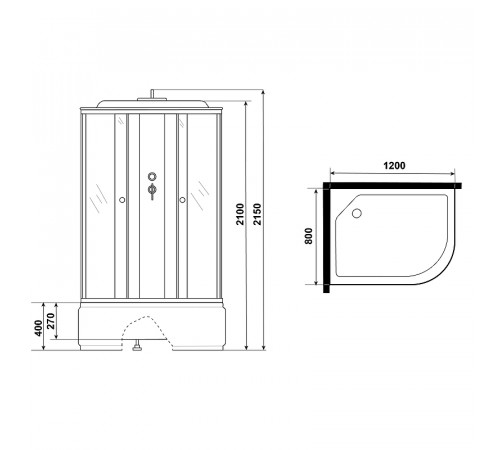 Душевая кабина Niagara Eco NG-7510-14L 120х80 без гидромассажа