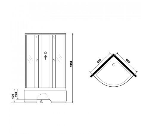 Душевая кабина Niagara Eco 90x90 NG-7508-14BK без гидромассажа