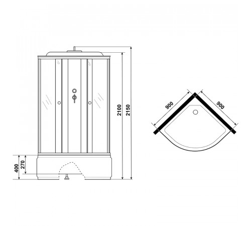 Душевая кабина Niagara Eco 90x90 NG-7308-14 без гидромассажа