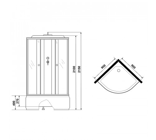 Душевая кабина Niagara Eco 90x90 NG-7508-14 без гидромассажа