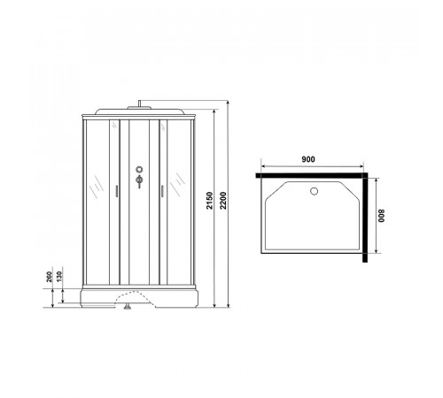 Душевая кабина Niagara Classic 90х80 NG-33984-14QP без гидромассажа