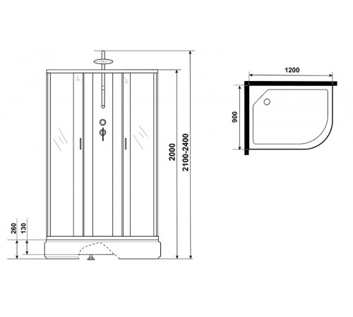 Душевая кабина Niagara Classic 120х90 L NG-33294-14LBKTG с гидромассажем