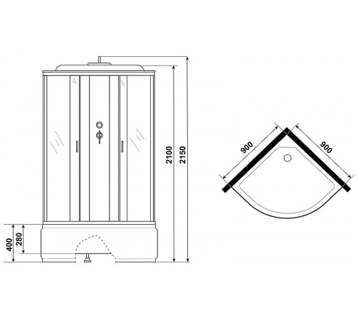 Душевая кабина Niagara Classic 90x90 NG-2308-14 без гидромассажа