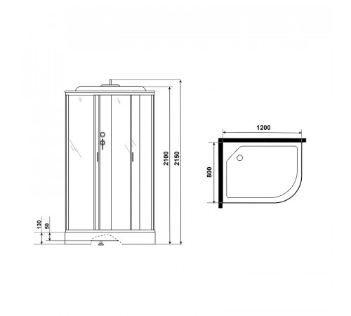 Душевая кабина Niagara Classic 120х80 L NG-3512-14LP без гидромассажа