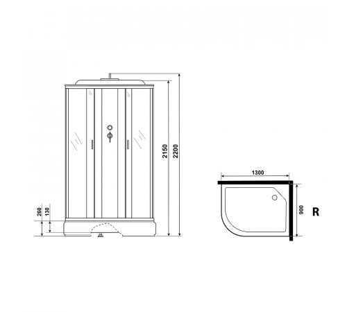 Душевая кабина Niagara Classic 130х90 R NG-33394-14RG с гидромассажем