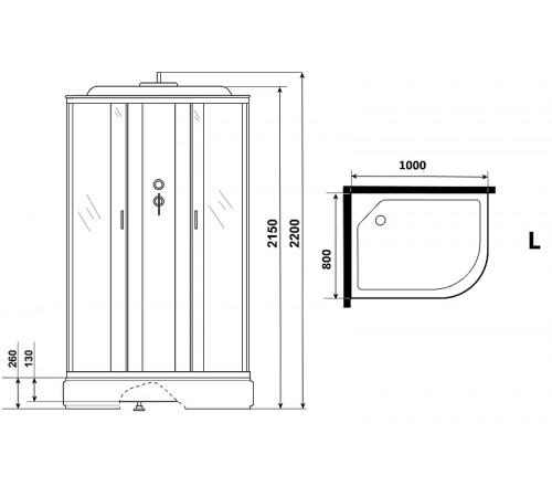 Душевая кабина Niagara Classic 100х80 L NG-33084-14LF с гидромассажем