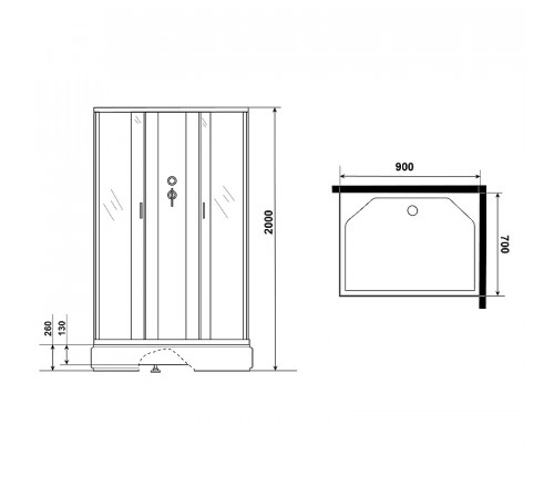 Душевая кабина Niagara Classic 90x70 NG-33974-14QBK без гидромассажа