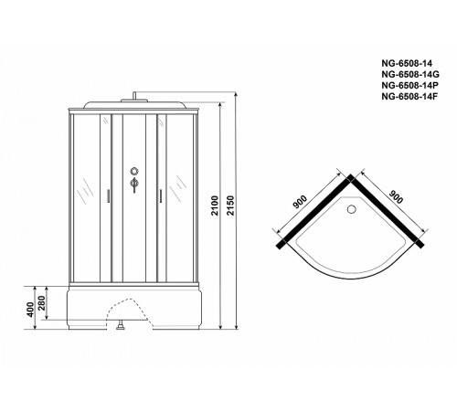 Душевая кабина Niagara Classic 90x90 NG-6508-14P без гидромассажа