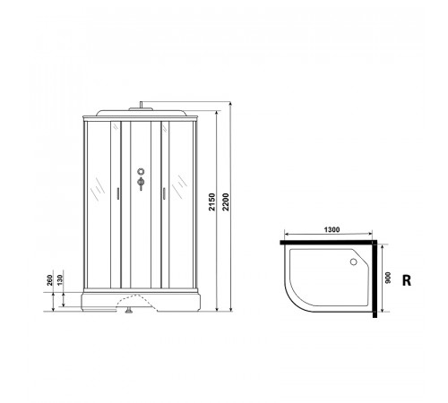 Душевая кабина Niagara Classic 130х90 R NG-33394-14RP без гидромассажа