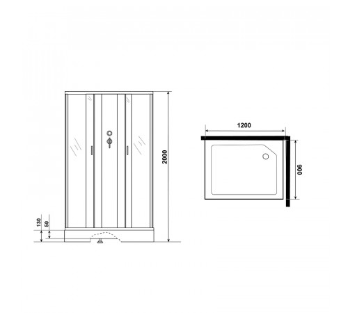 Душевая кабина Niagara Classic 120х90 NG-43295-14QBK без гидромассажа