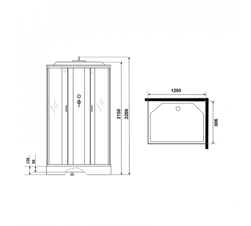 Душевая кабина Niagara Classic 120х90 NG-43295-14QG с гидромассажем