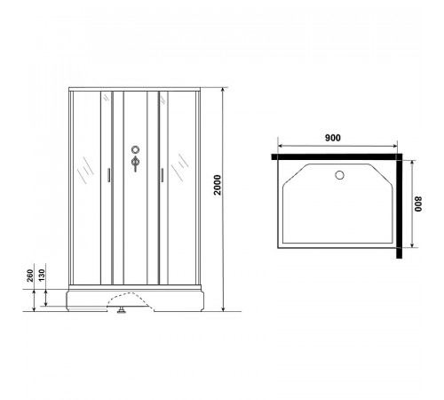 Душевая кабина Niagara Classic 90x80 NG-33984-14QBK без гидромассажа