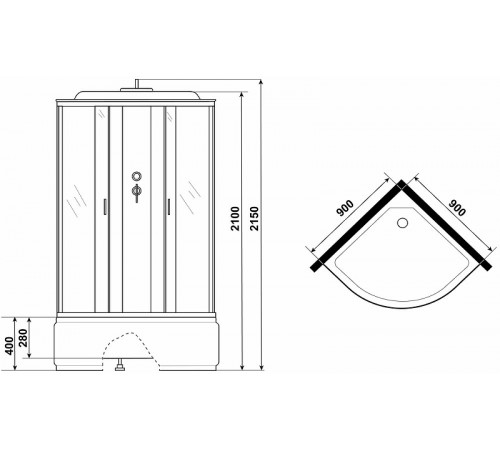 Душевая кабина Niagara Classic 90x90 NG-2508-14 без гидромассажа