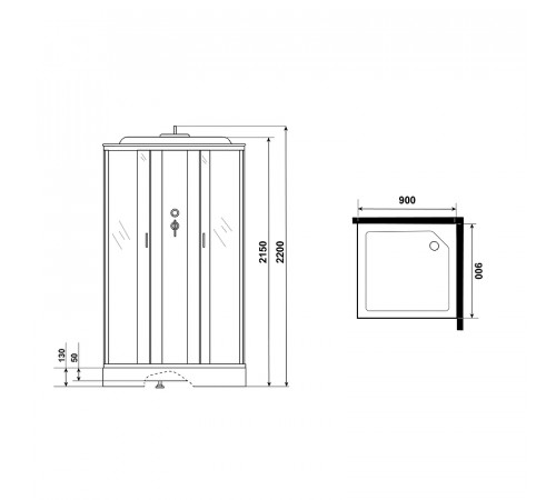 Душевая кабина Niagara Classic 90х90 NG-1101-14G с гидромассажем