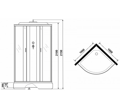 Душевая кабина Niagara Classic 100x100 NG-3502-14 без гидромассажа