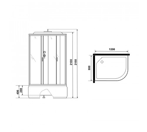 Душевая кабина Niagara Classic 120x80 NG-2310-14LG с гидромассажем