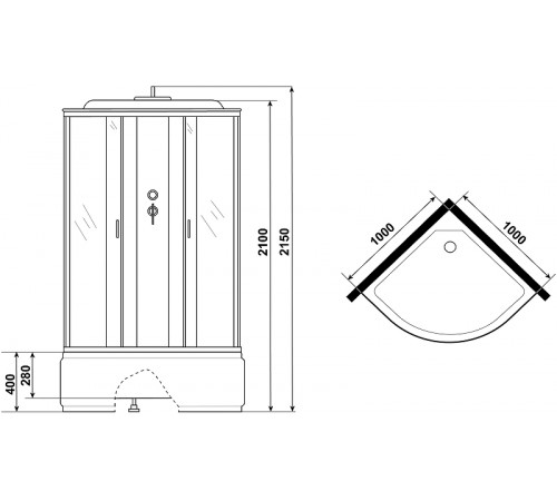 Душевая кабина Niagara Classic 100x100 NG-6709-14 без гидромассажа