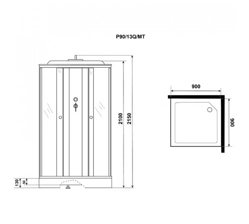 Душевая кабина Niagara Promo 90x90 P90/13Q/MT без гидромассажа