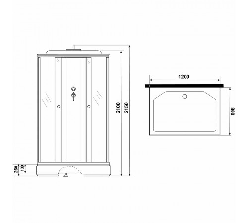 Душевая кабина Niagara Promo 120x80 P120/80/26Q/MT без гидромассажа