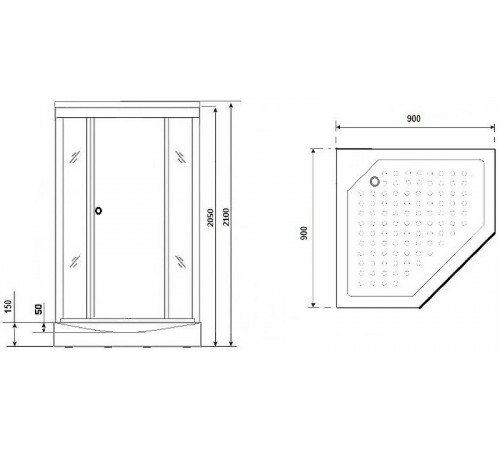 Душевая кабина Niagara Luxe 90x90 NG-7701DW без гидромассажа