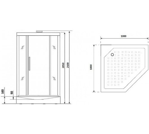 Душевая кабина Niagara Luxe NG-7717GBK 100x100 без гидромассажа