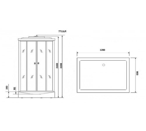 Душевая кабина Niagara Luxe 120x90 NG-7711WR с гидромассажем