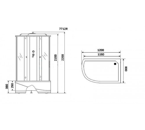 Душевая кабина Niagara Luxe 120x80 NG-7712WR с гидромассажем