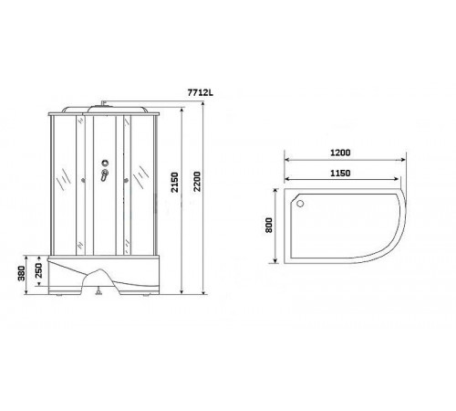 Душевая кабина Niagara Luxe 120x80 NG-7712WL с гидромассажем