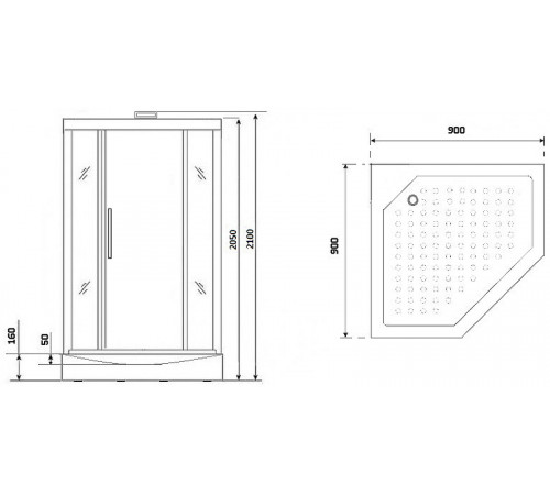 Душевая кабина Niagara Luxe NG-7799GBK 90x90 без гидромассажа