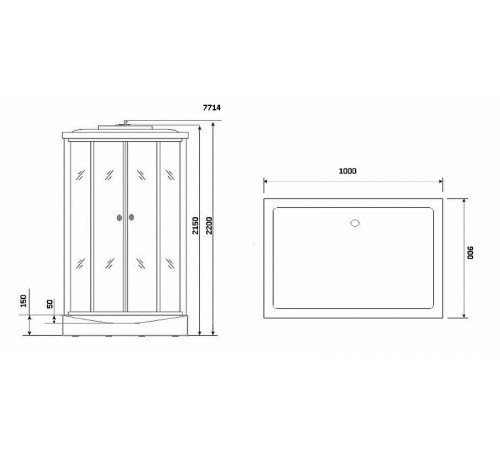 Душевая кабина Niagara Luxe NG-7714W 100x90 с гидромассажем