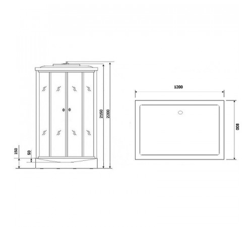 Душевая кабина Niagara Luxe 120x80 NG-7711GR с гидромассажем