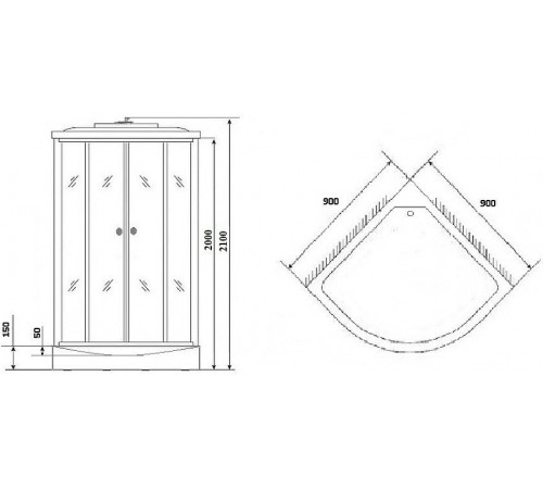 Душевая кабина Niagara Luxe 90x90 NG-7701G без гидромассажа