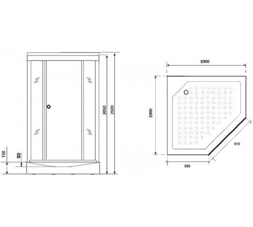 Душевая кабина Niagara Luxe 100x100 NG-7702DW без гидромассажа