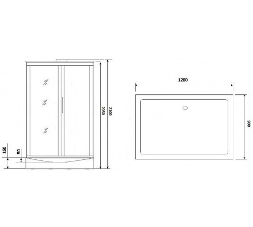 Душевая кабина Niagara Luxe NG-7711GBK 120x90 без гидромассажа